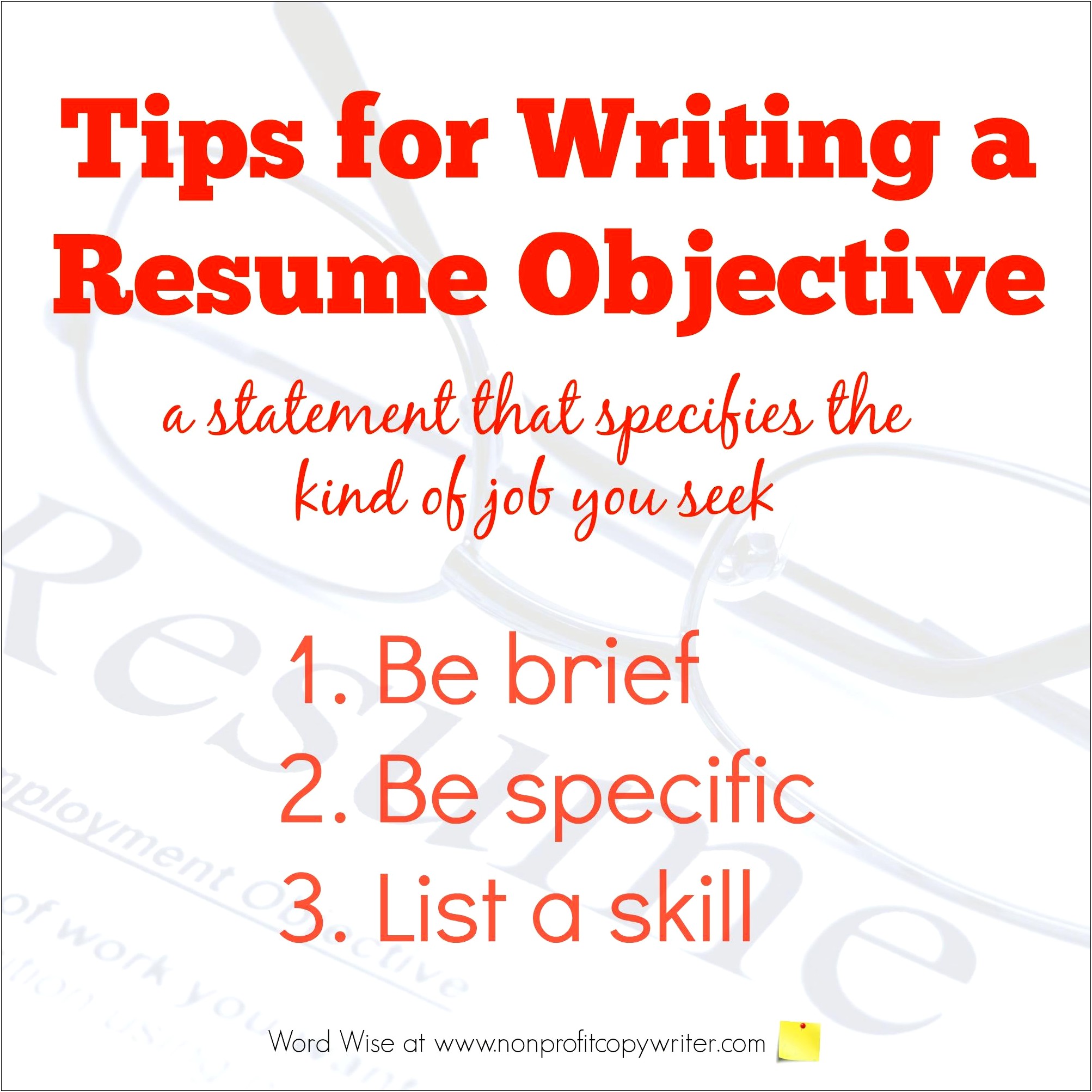 Tips For Writing An Objective For Resume