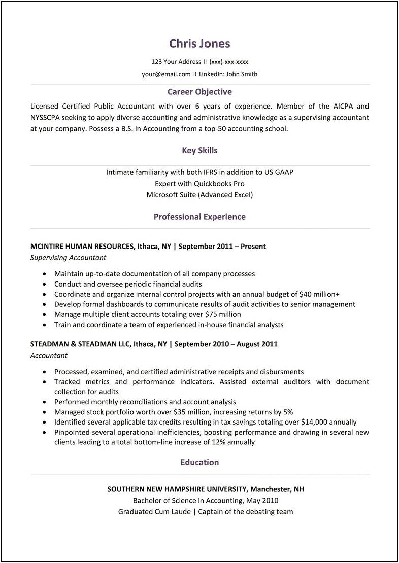 Top Free Resume Templates For Business Professionals Docx