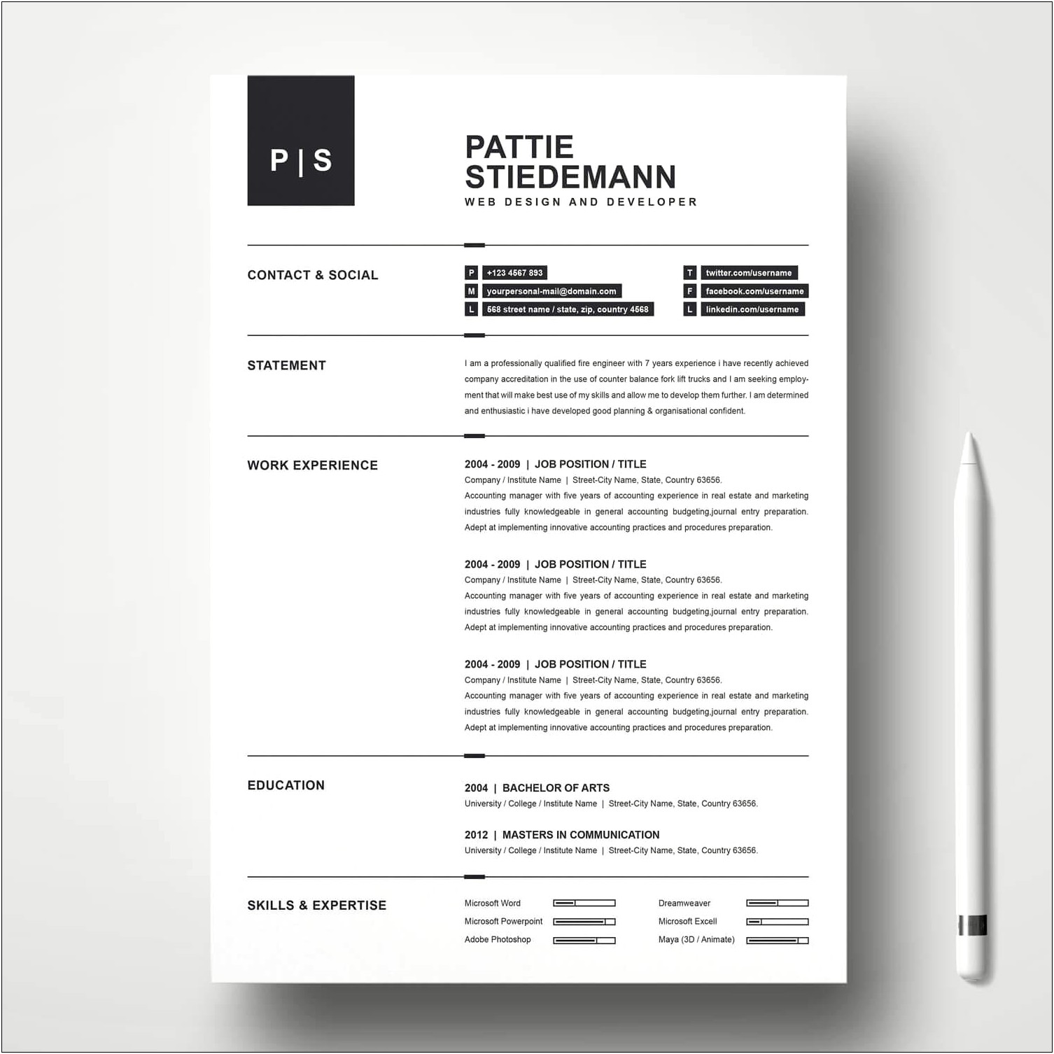 Two Page Resume Seven Years Experience