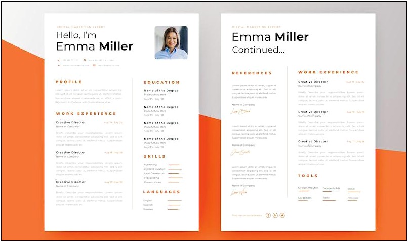 Two Page Resume To A Job Interview