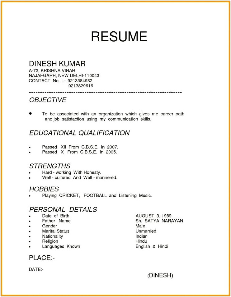 Types Of Resumes For A Job