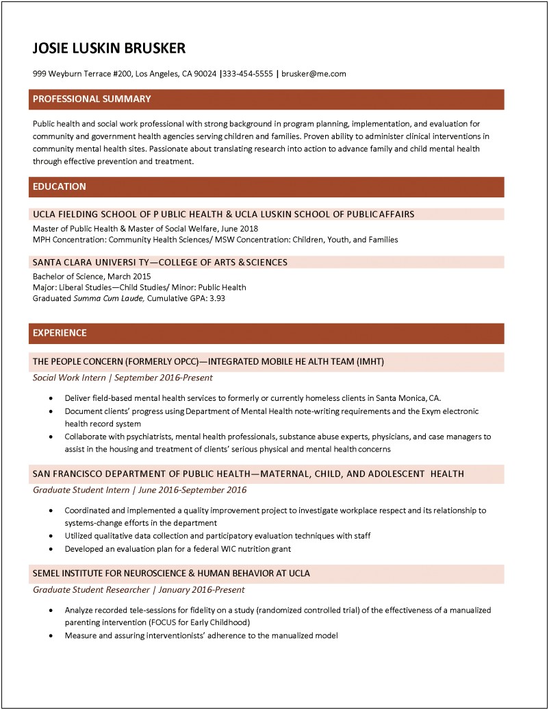Ucla Nursing Supplemental Application Resume Sample