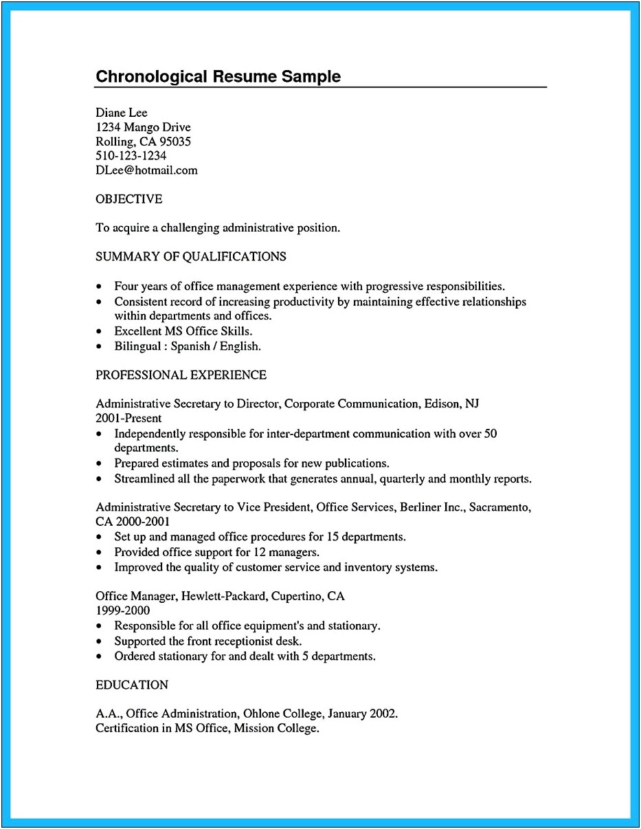 Unique Summary Statement On A Resume