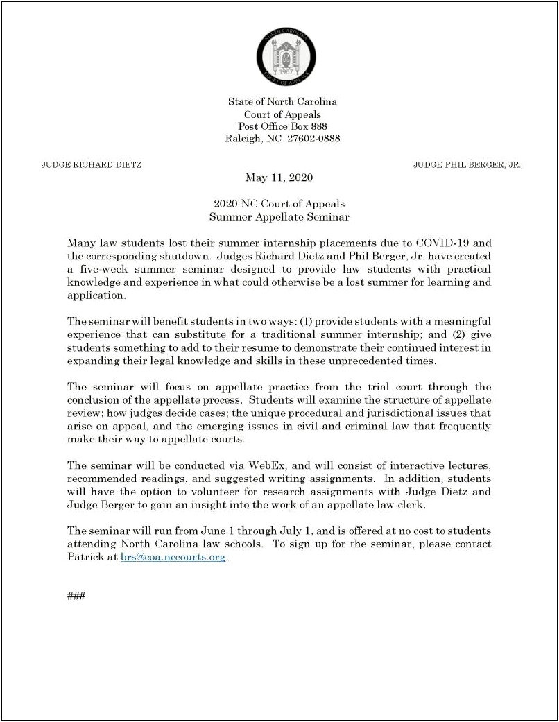 University Of South Carolina Law School Resume