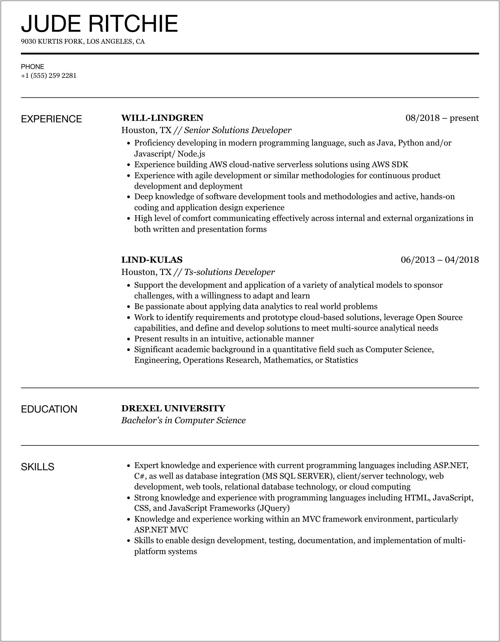 Updating Oms Experience In C++ Resume
