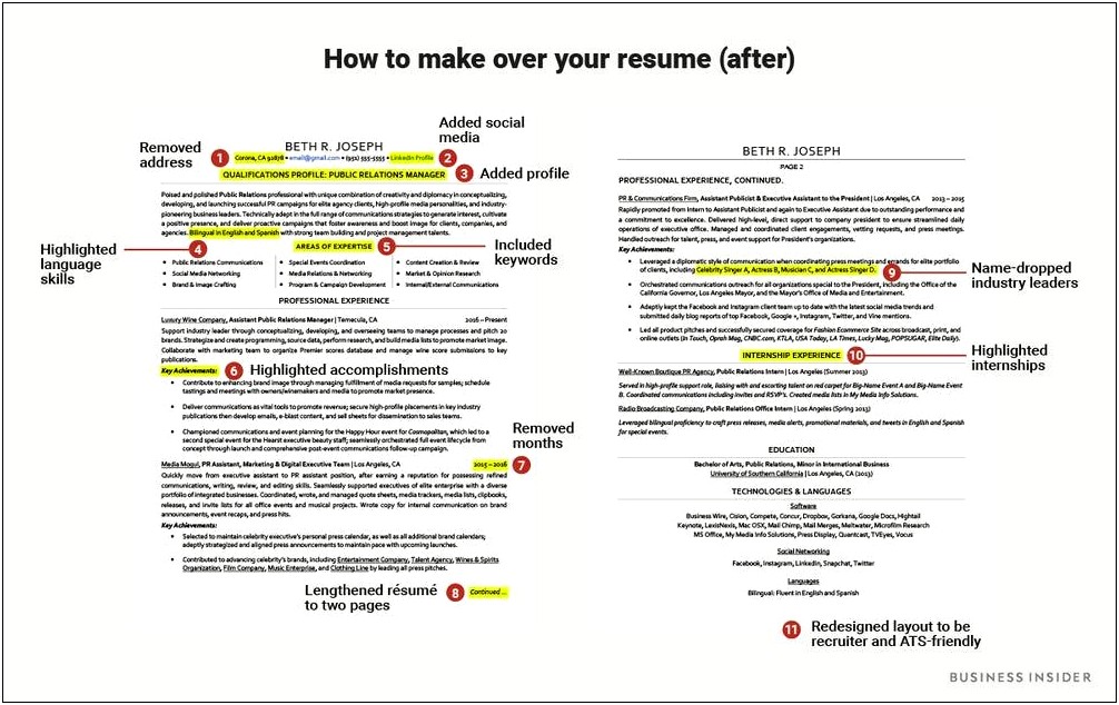 Updating Resume After First Job Sample