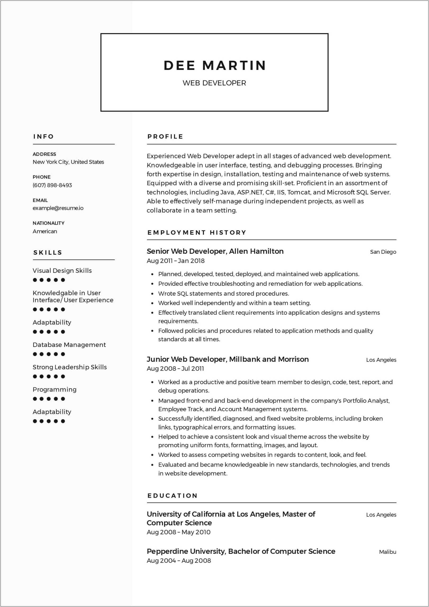 User Friendly Educator Resume Template With Clipart