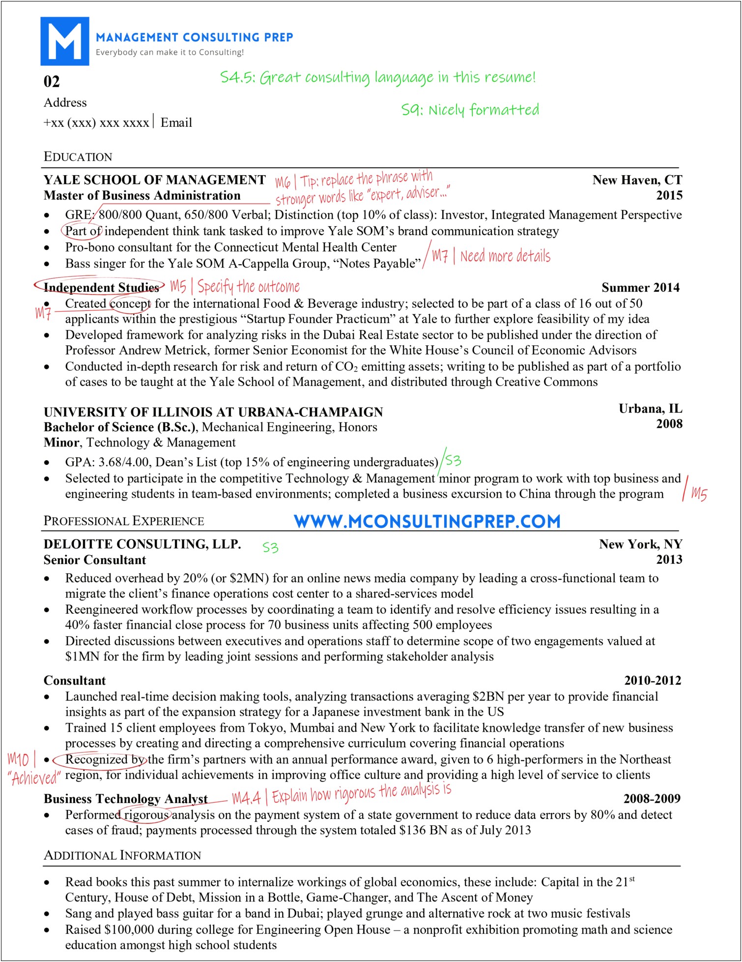Using Sales Experience For Consulting Resume