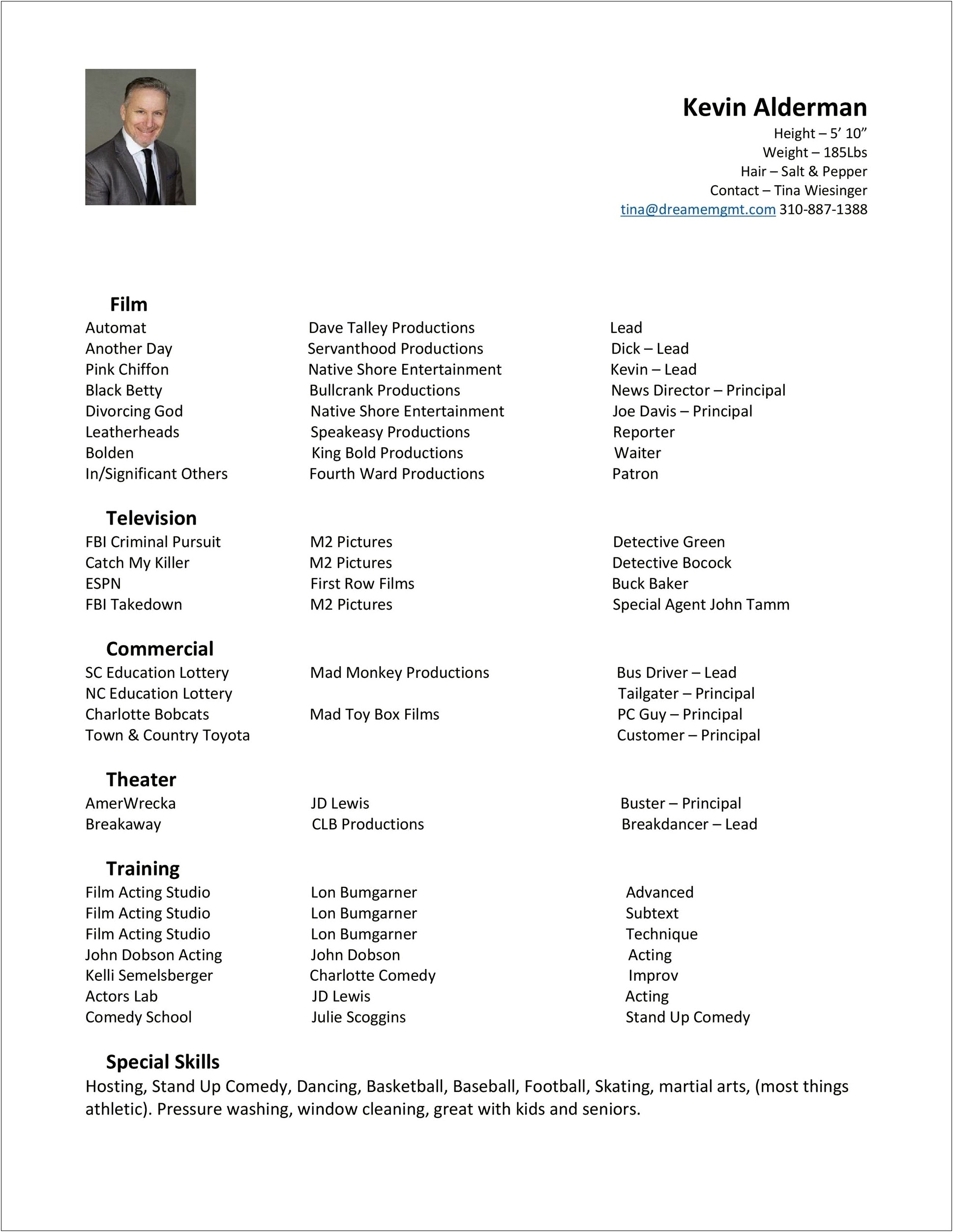 Using Word To Create Acting Resume