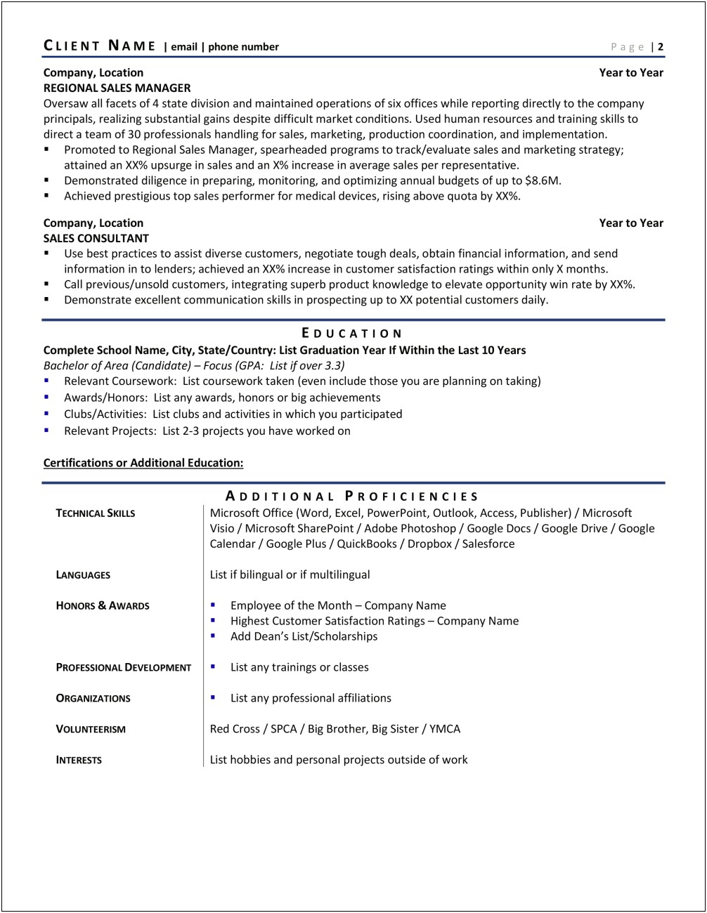 Vice President Of Sales Resume Examples