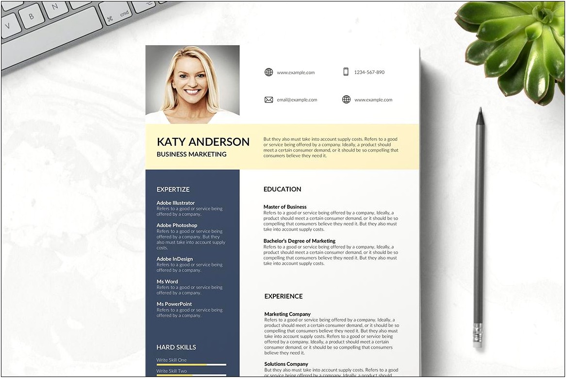 Visually Appealing Resume Free Word Template