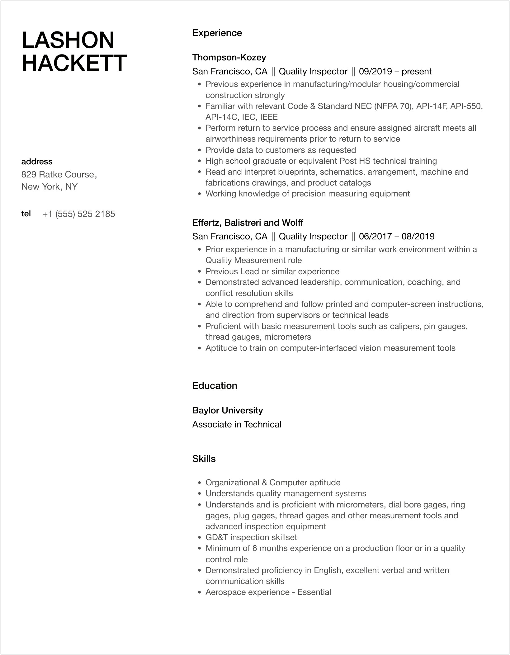 Want To Put Staging Micrometer In Resume