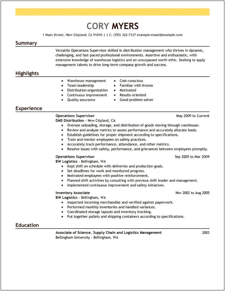 Warehouse Associate Resume Objective Sample Livecareerlivecareer