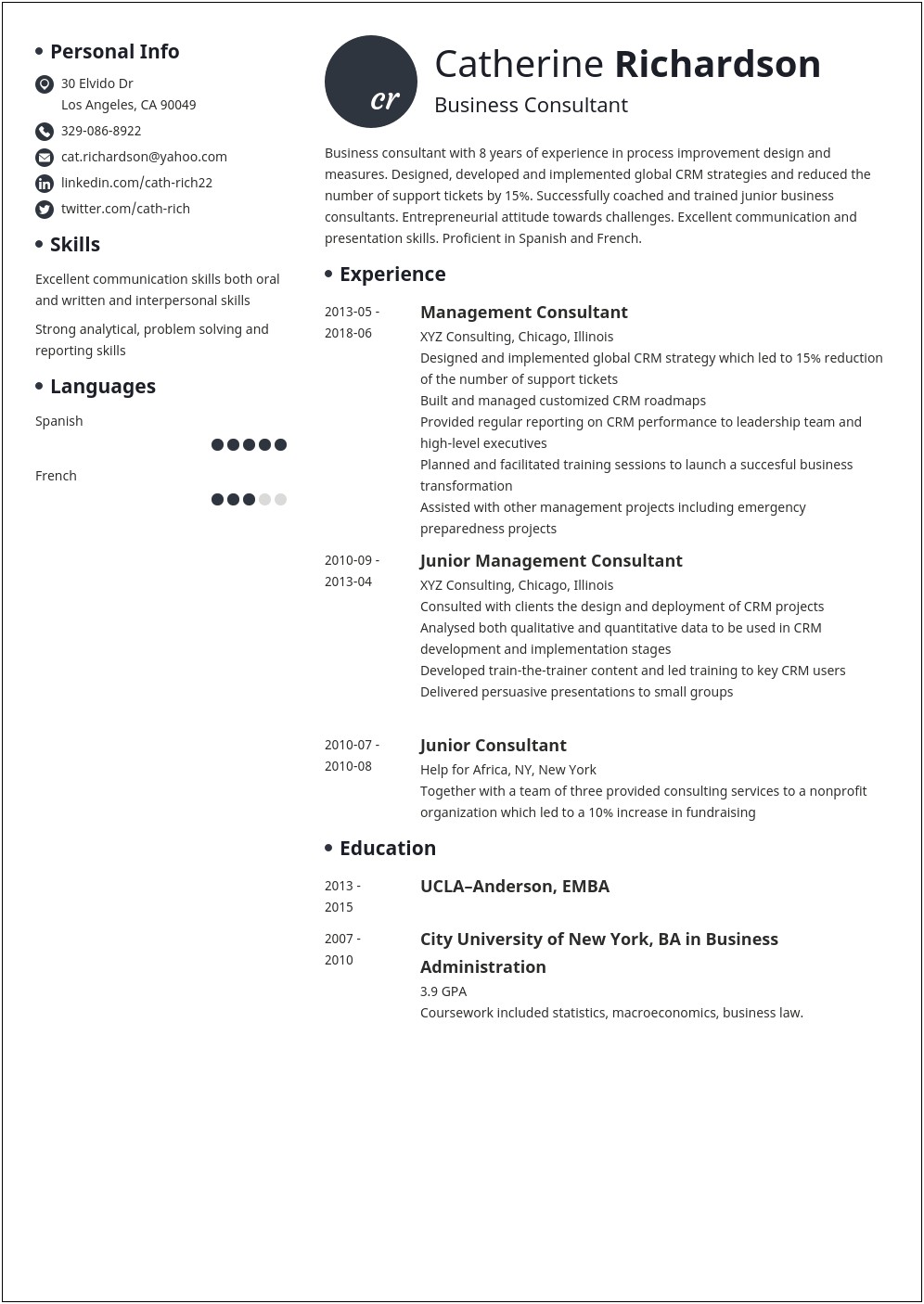 Ways To List Consulting Experience On A Resume
