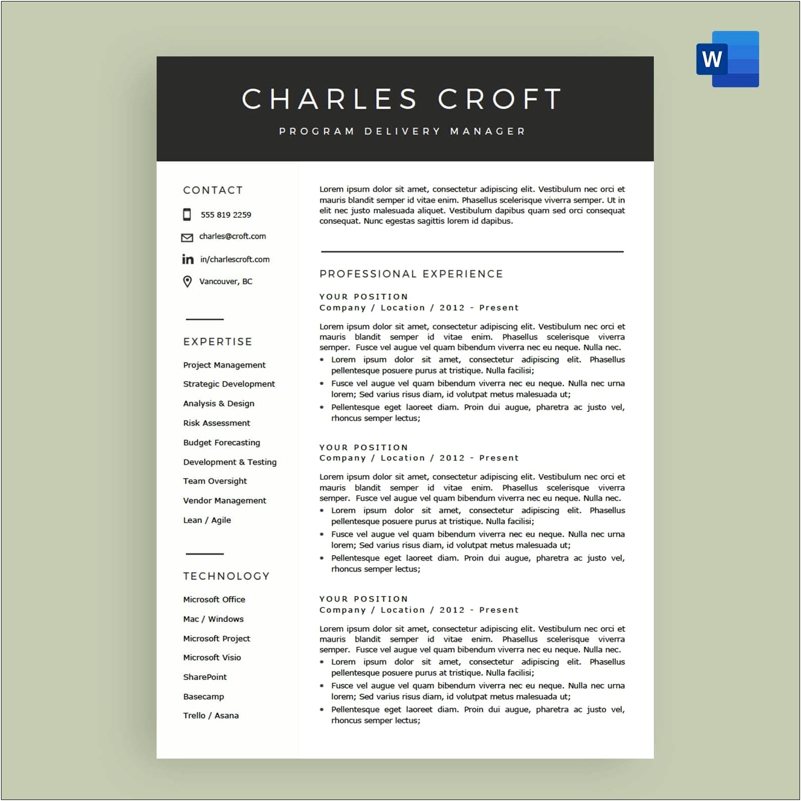 Where Is A Resume Template In Microsoft Word