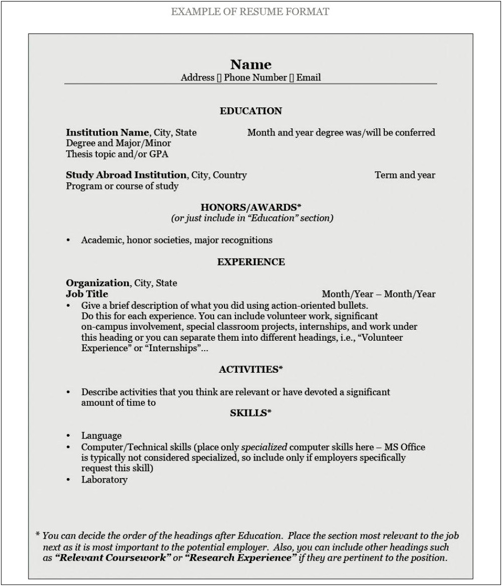 Where To Place Skills In A Resume