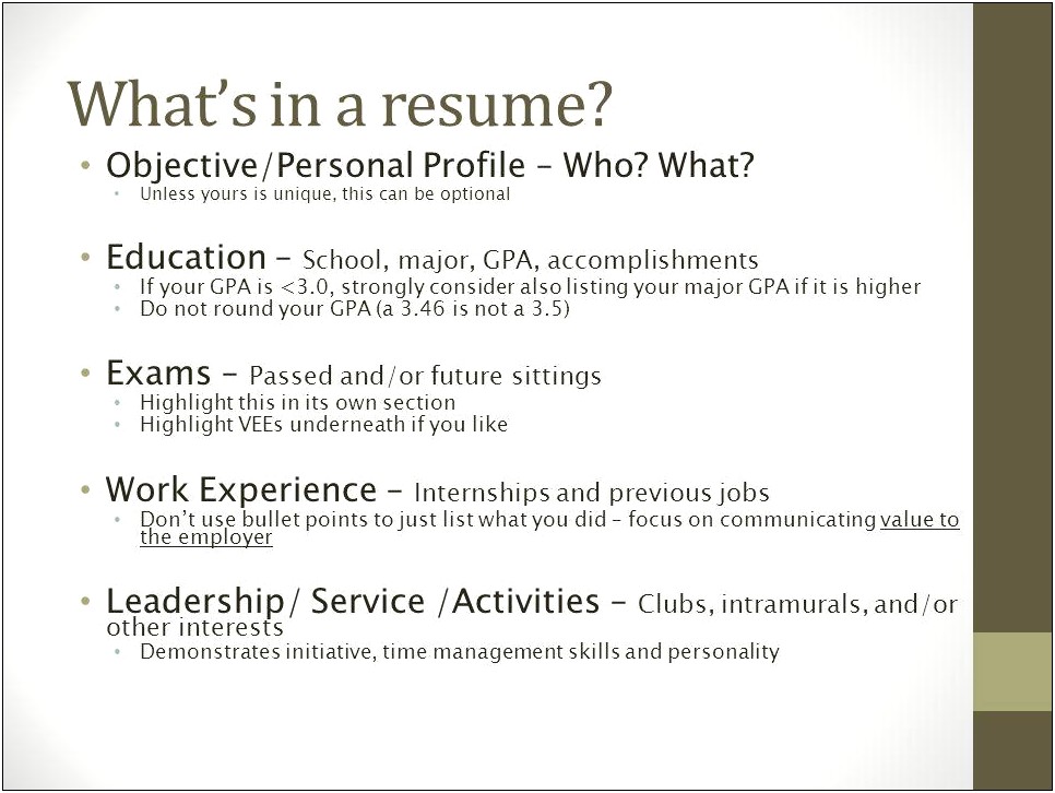 Where To Put Actuarial Exams On Your Resume