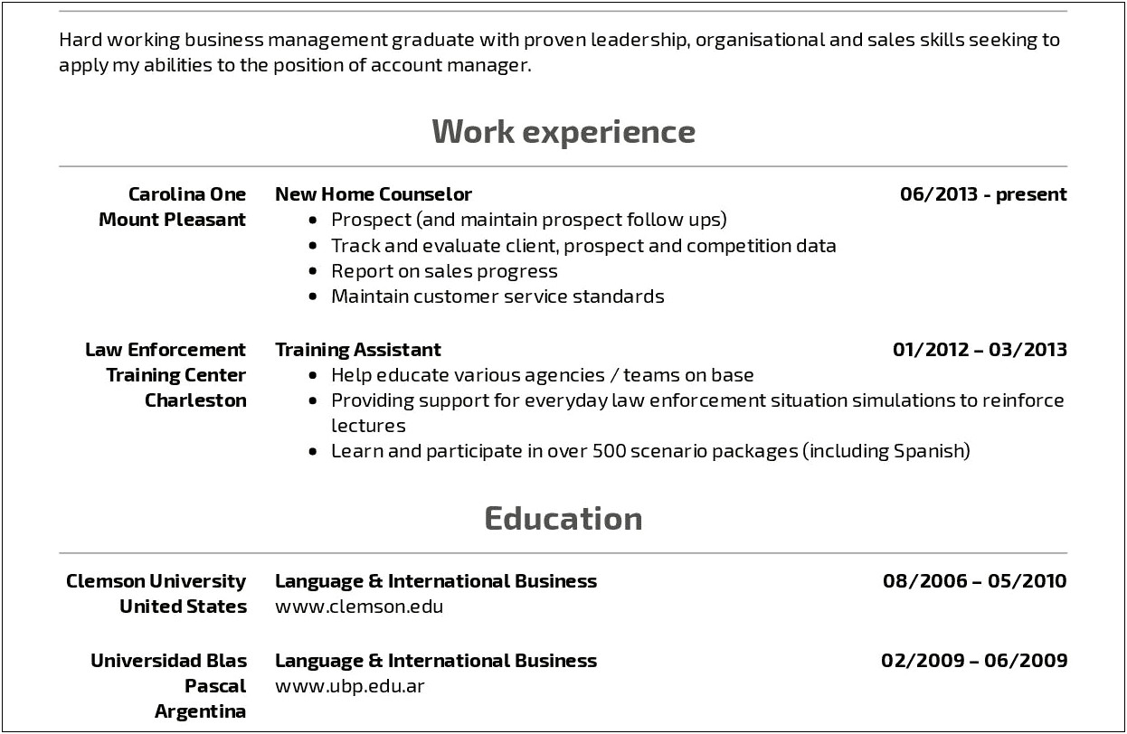 Where To Put Competition Number On Resume