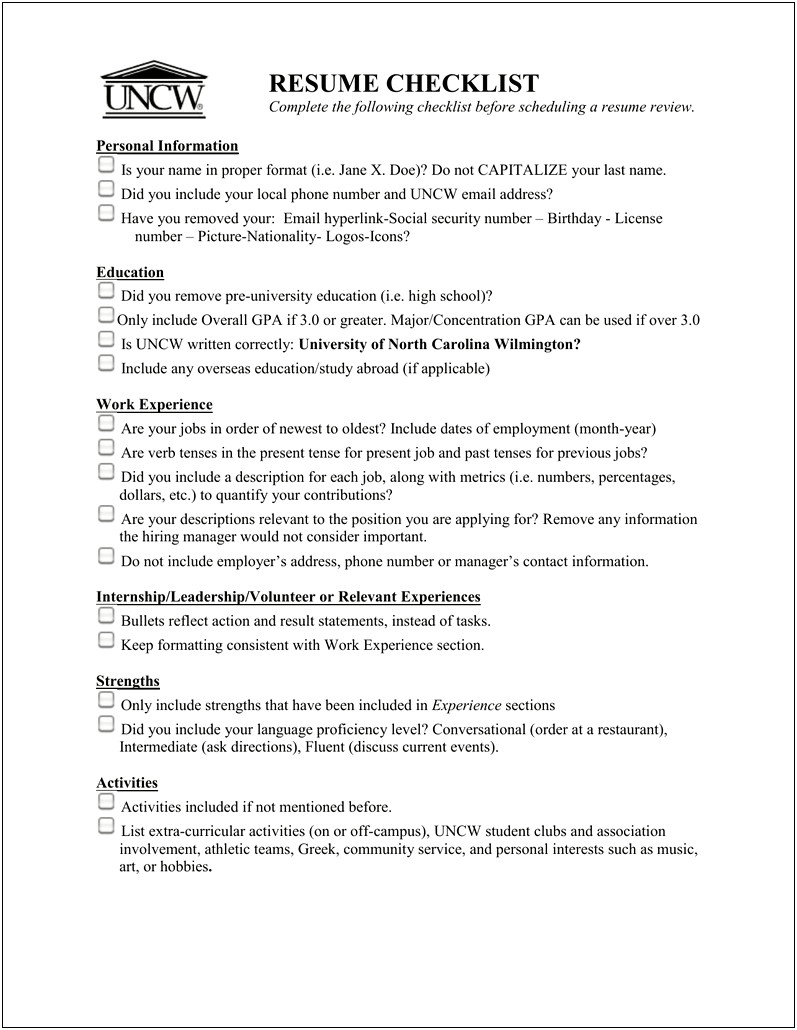 Where To Put Major Concentration In Resume