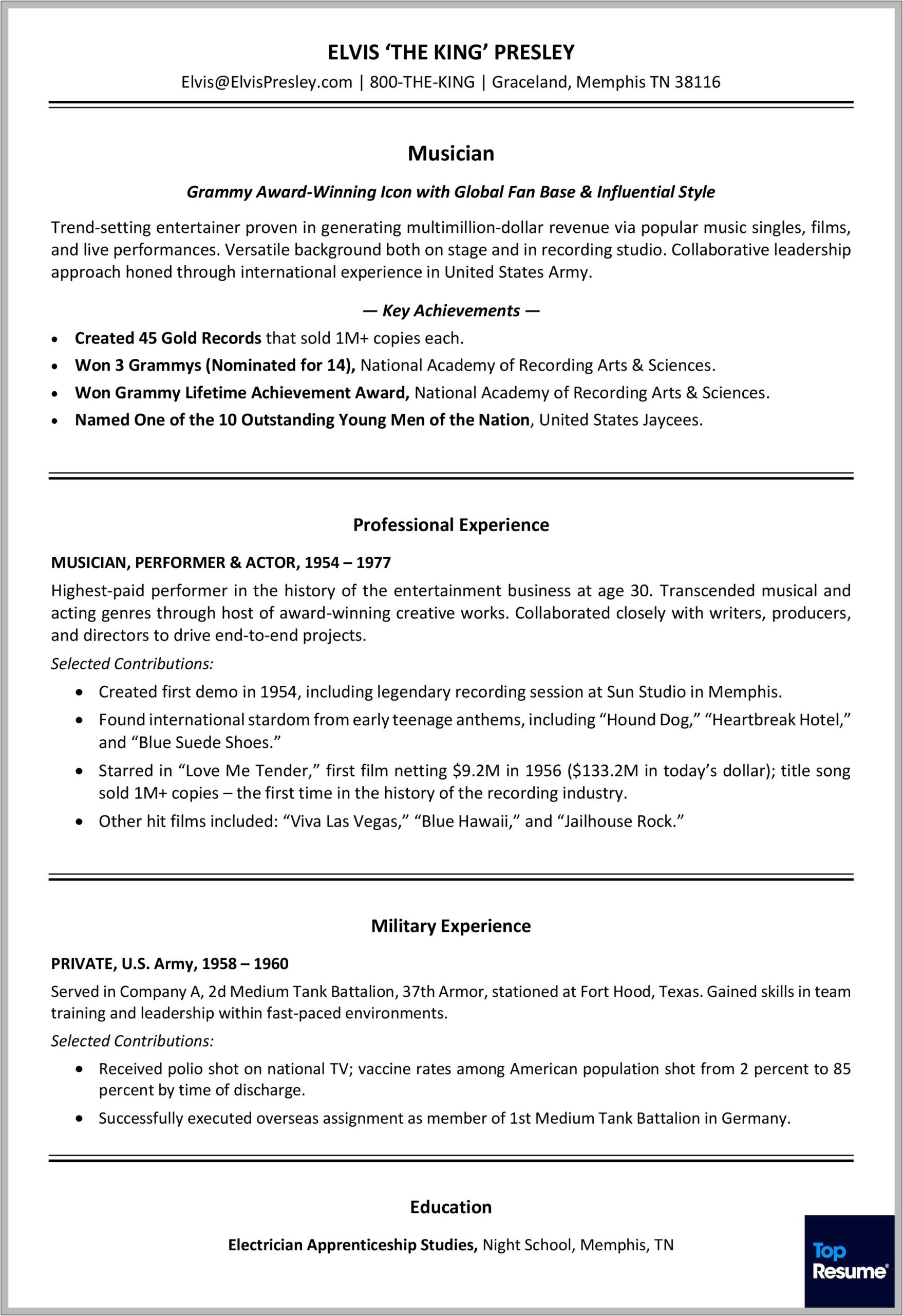 Where To Put Military Experience On A Resume