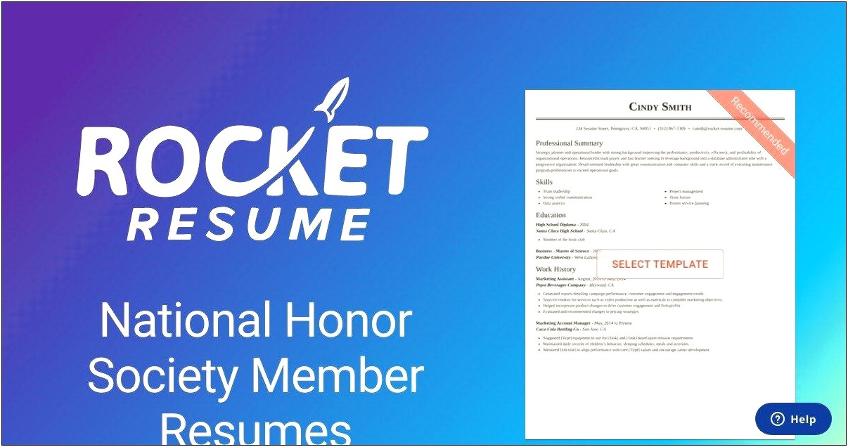 Where To Put National Honor Society On Resume