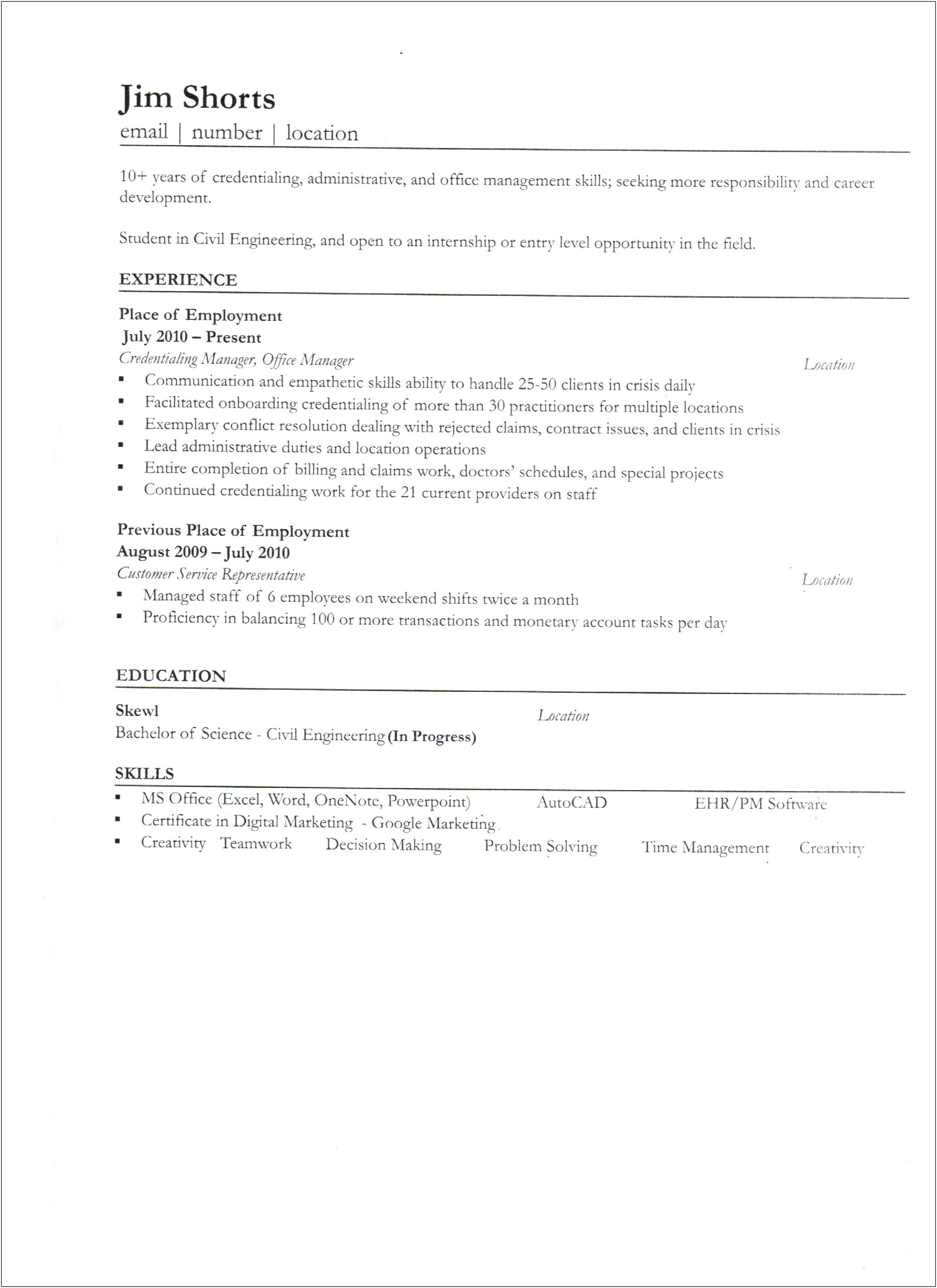 Where To Put Other Stuff In Resume