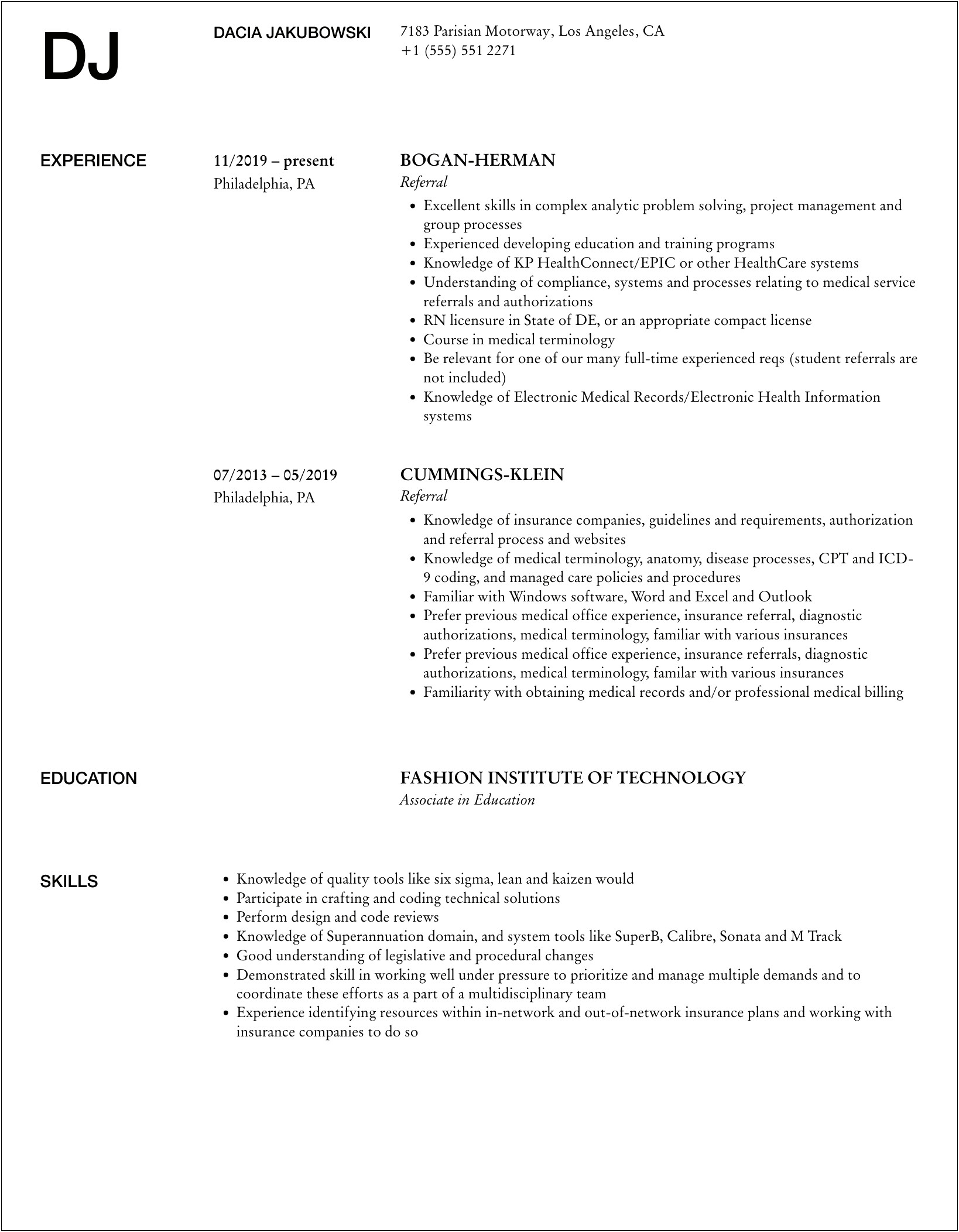 Where To Put Referral On A Resume