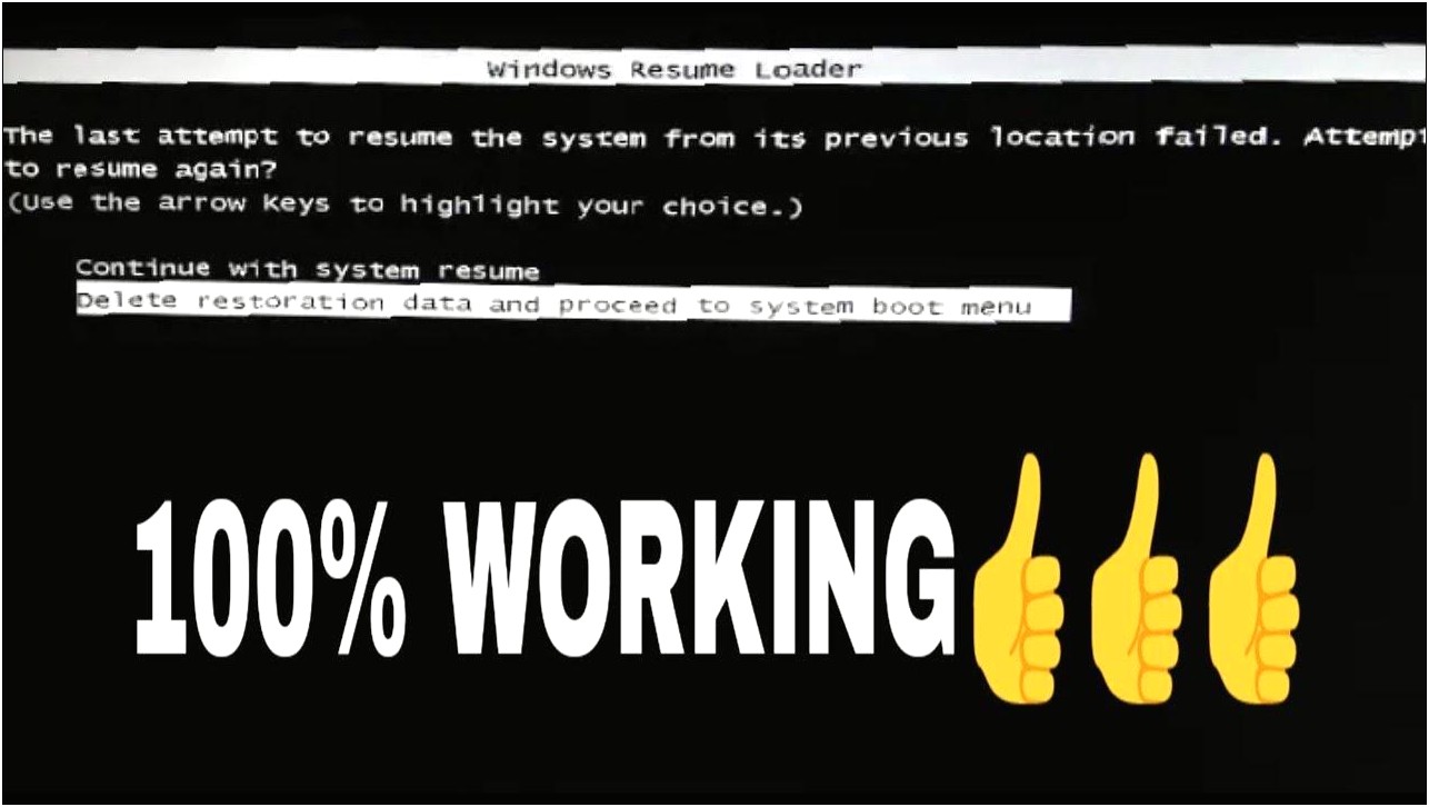 Windows Resume Loader Error Keyboard Not Working