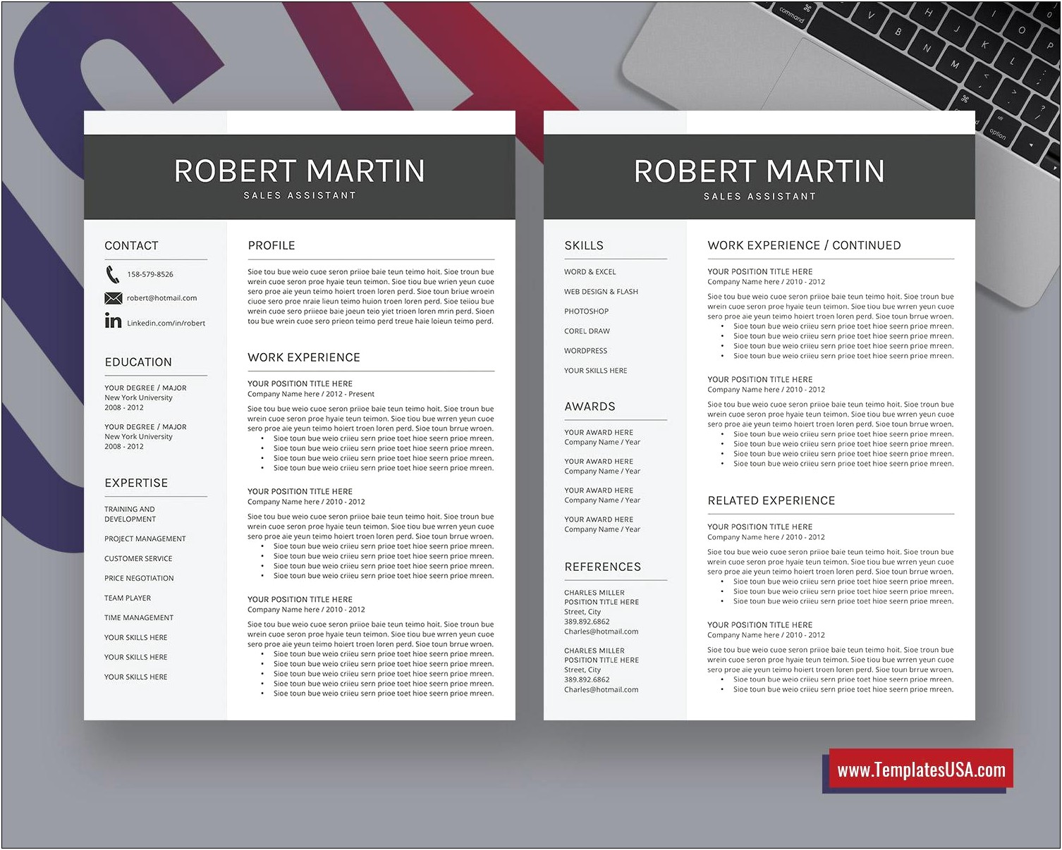 Windows Word Resume Template And Cover Letter