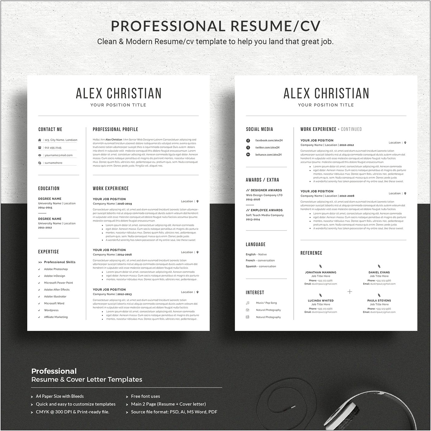 Word 2013 Template Resume Cover Letter