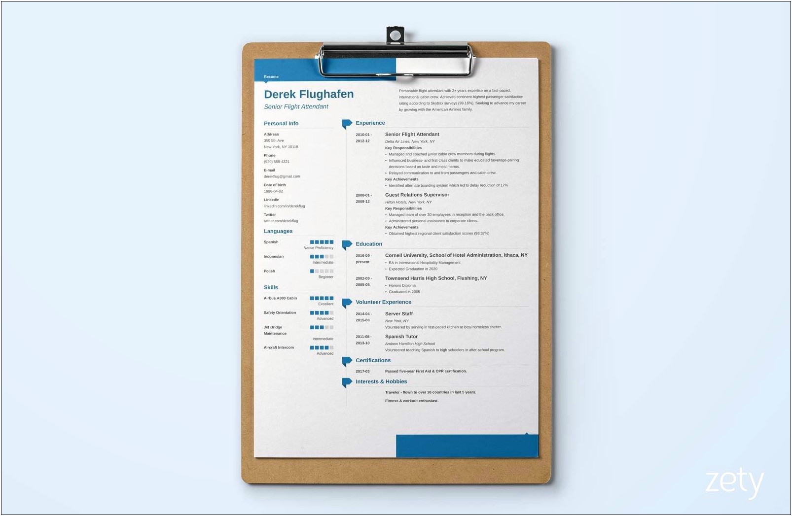 Word Doc Template For A Modern Techical Resume