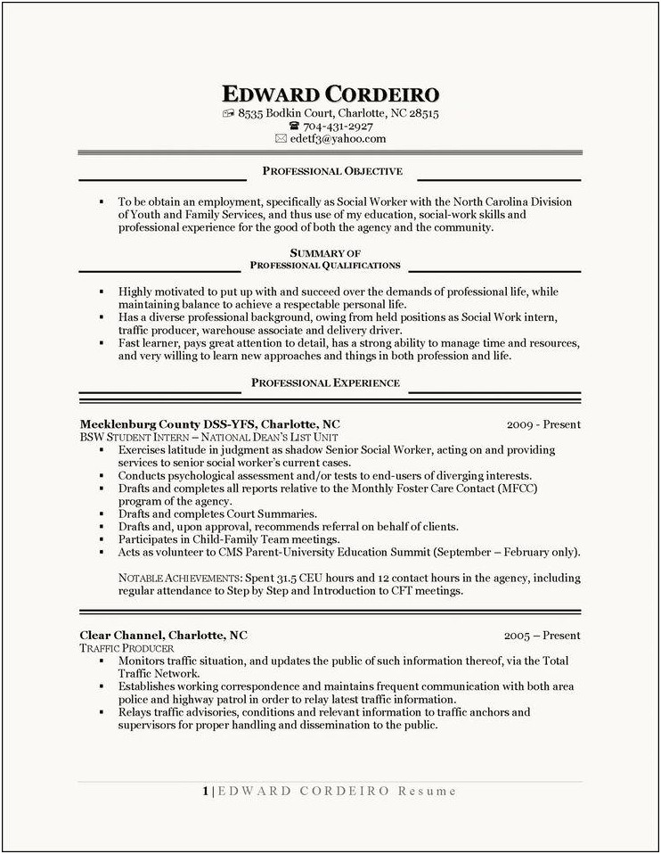 Word For Good Attendance Skill On Resume
