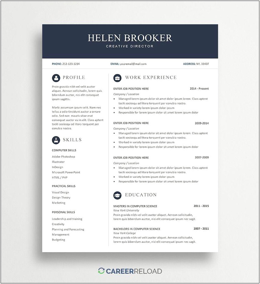 Word Resume Template Add Work Expierience Section
