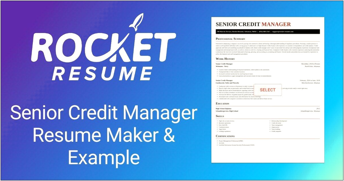 Wording To Use For Credit Manager Resume