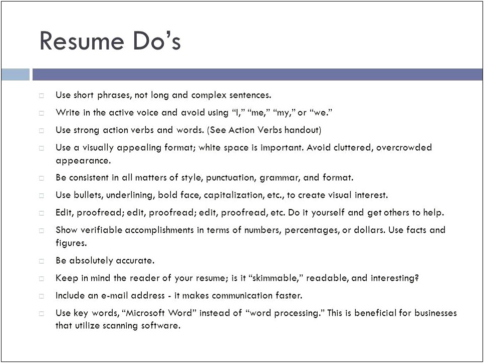 Words And Phrases Not To Use In Resume