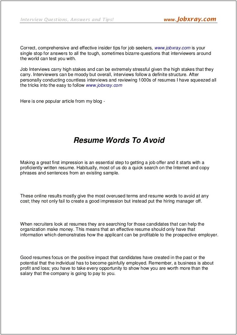 Words Recruiters Look For In A Resume