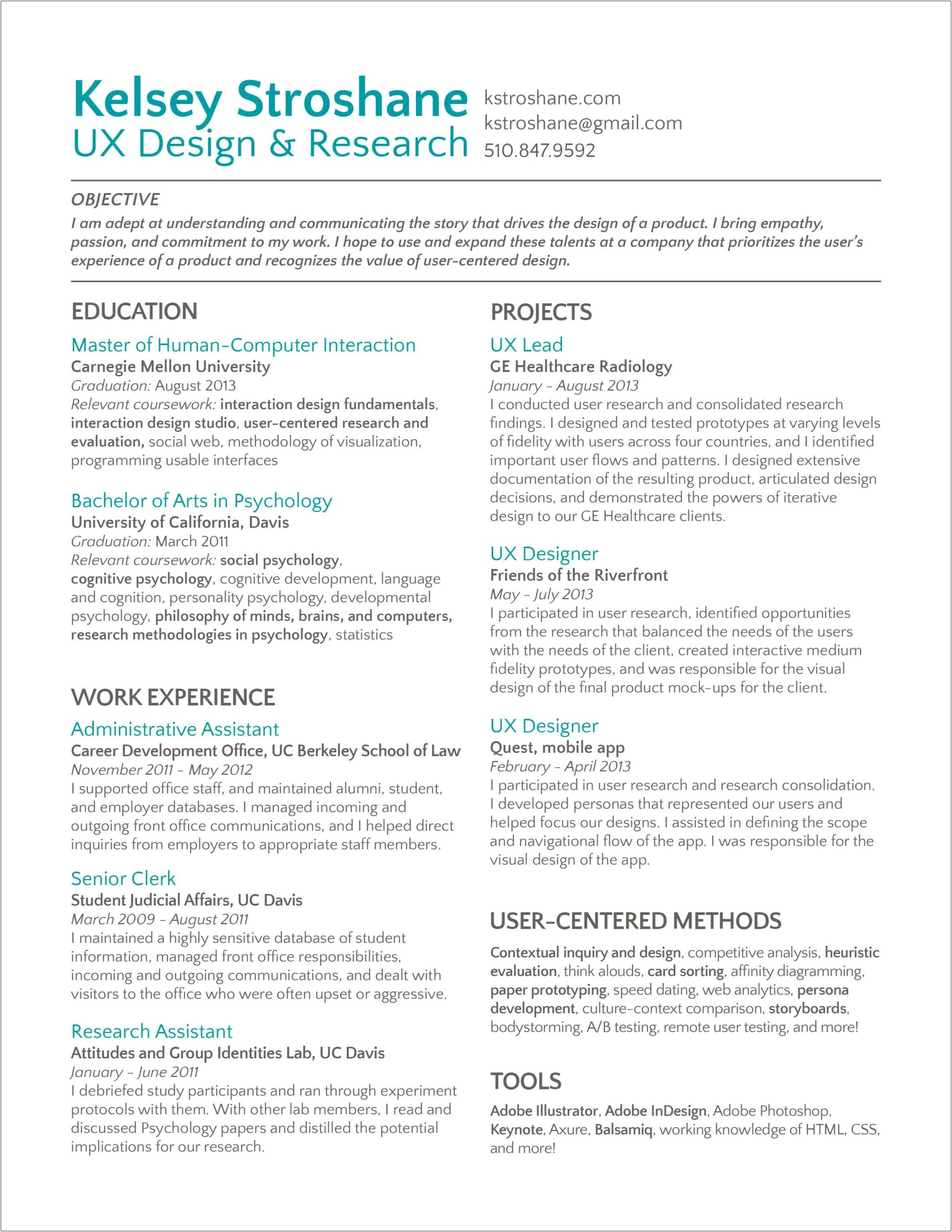 Words To Use For A Ux Research Resume