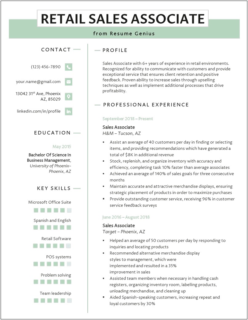 Words To Use In Resume For Sales