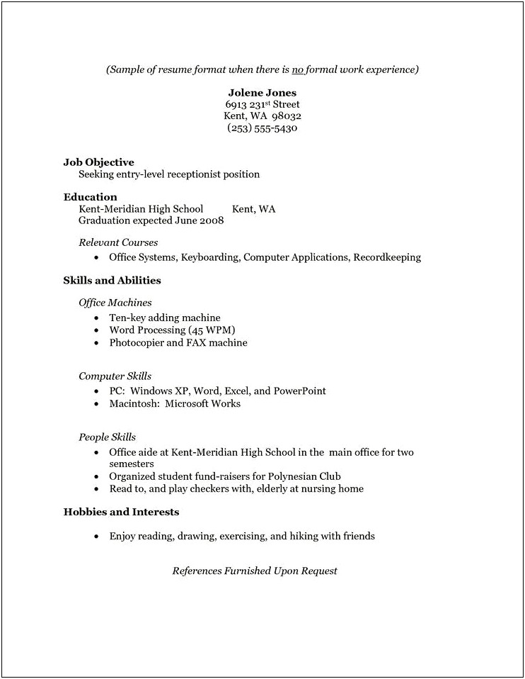 Work Experience Vs Professional Experience Resume