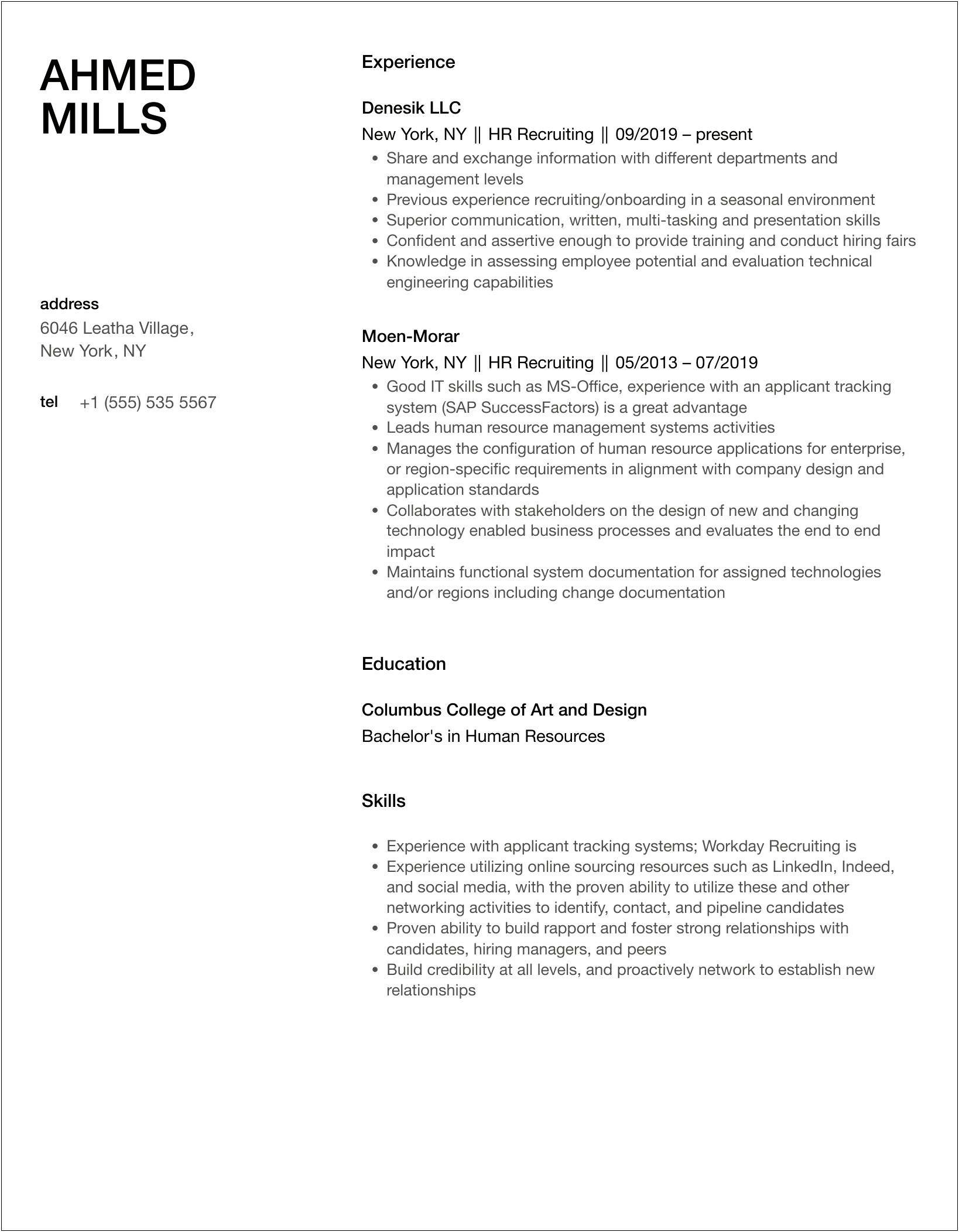 Workday Engagement Manager Sample Resume Indeed