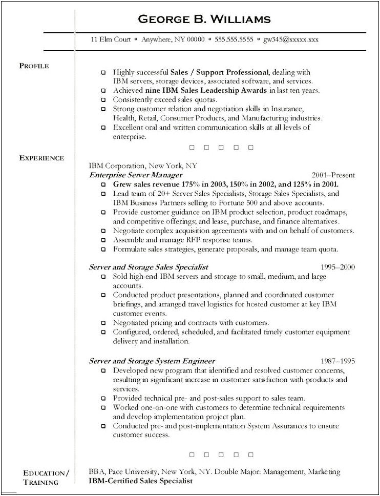 Working As A Server Duties On A Resume