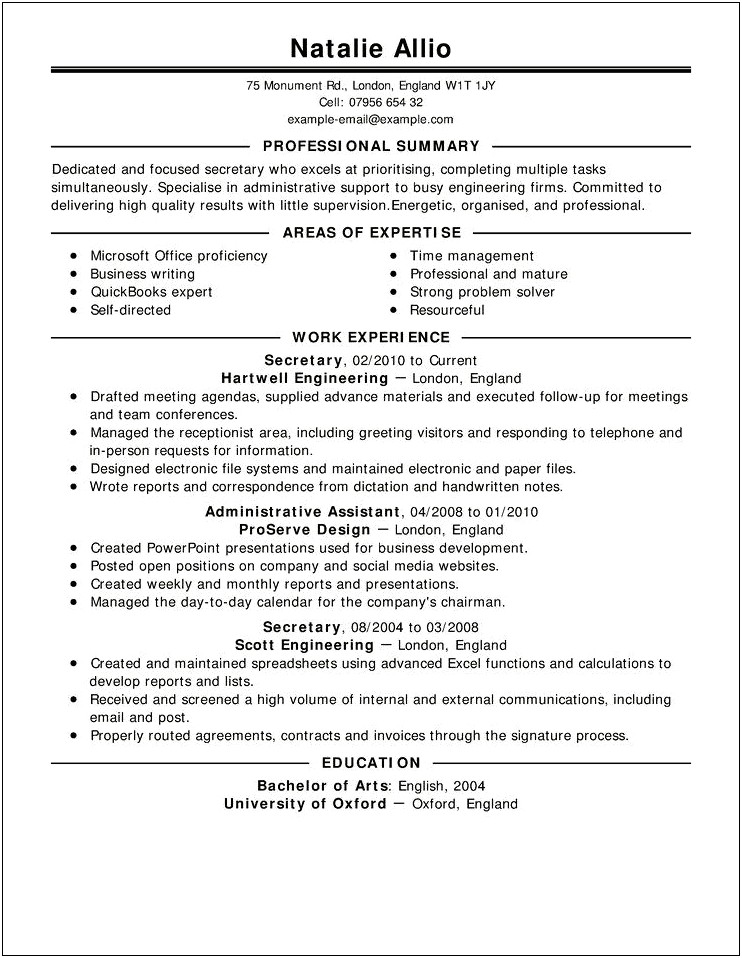 Write Resume About Working For Restaurant Job