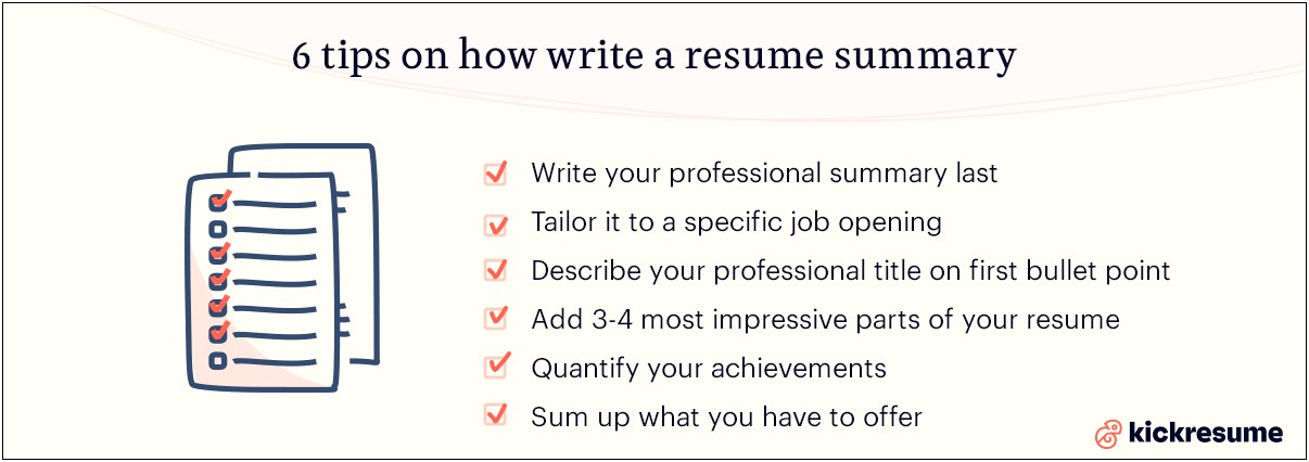 Write You Performance Summary For Resume