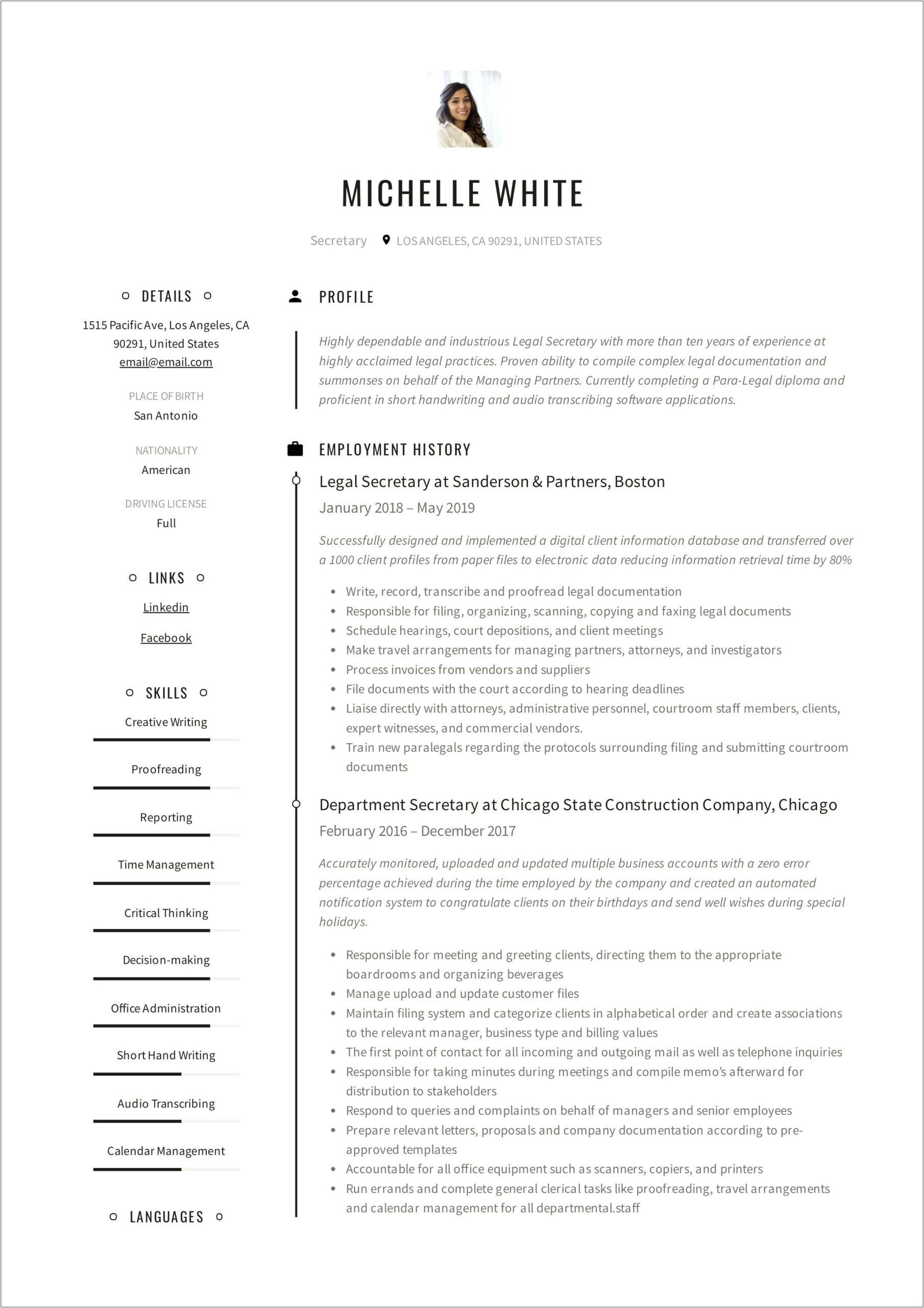 Writing A Good Objective On Resume For Secretary