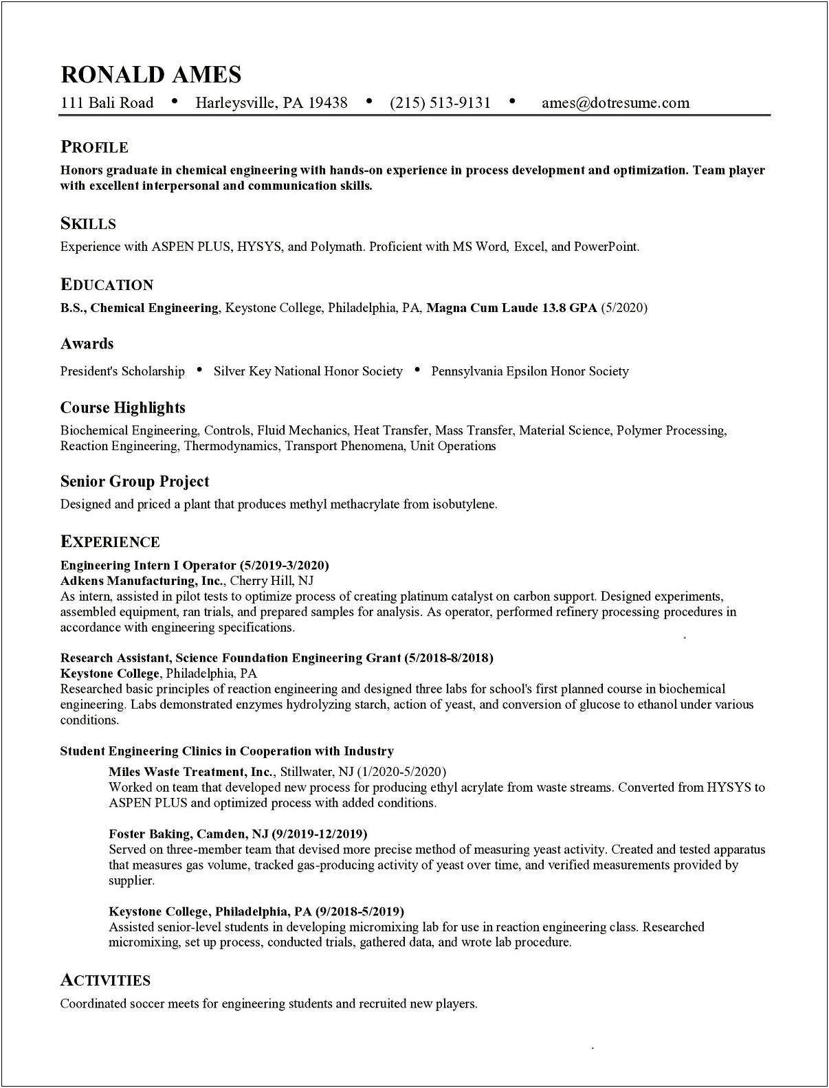 Writing A Resume For Pa School