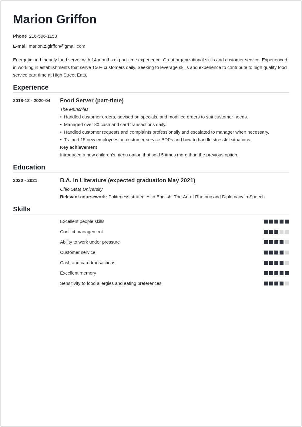 Writing A Resume For Second Job