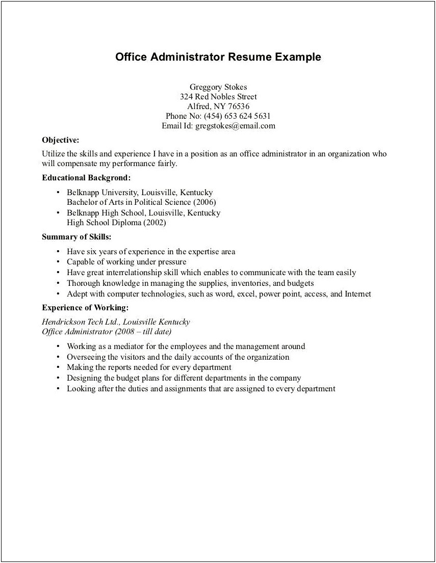 Writing A Resume With No Wrok Experience