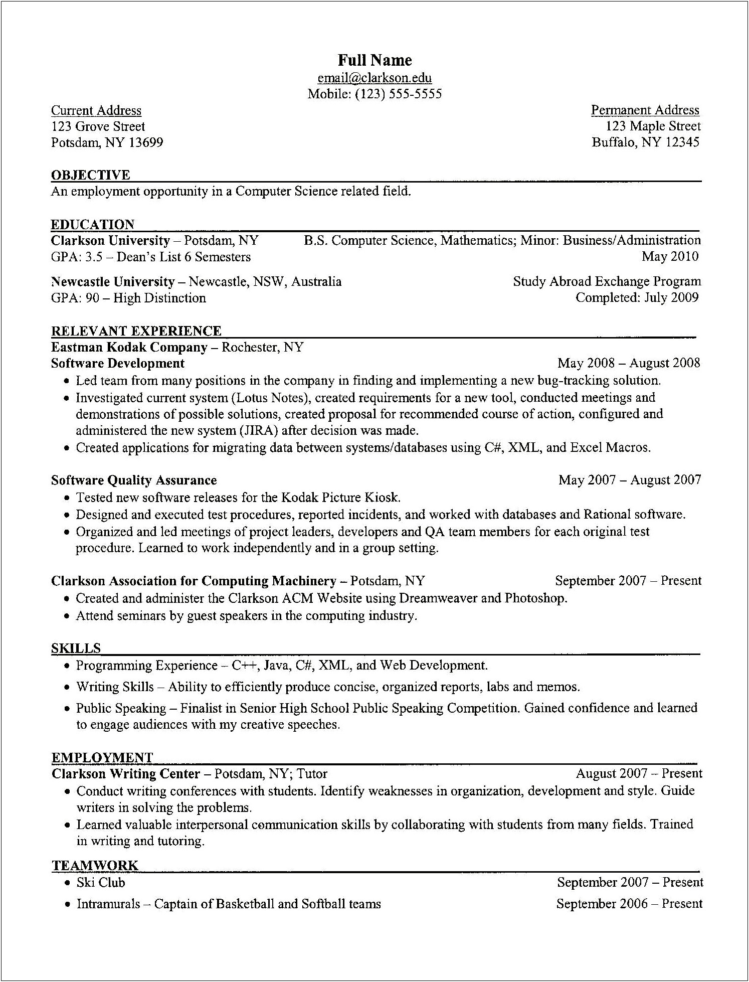 Writing About Skills On A Resume