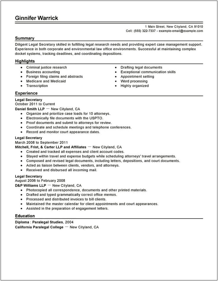 Writing An Executive Assistant Resume Summary Statementlivecareer