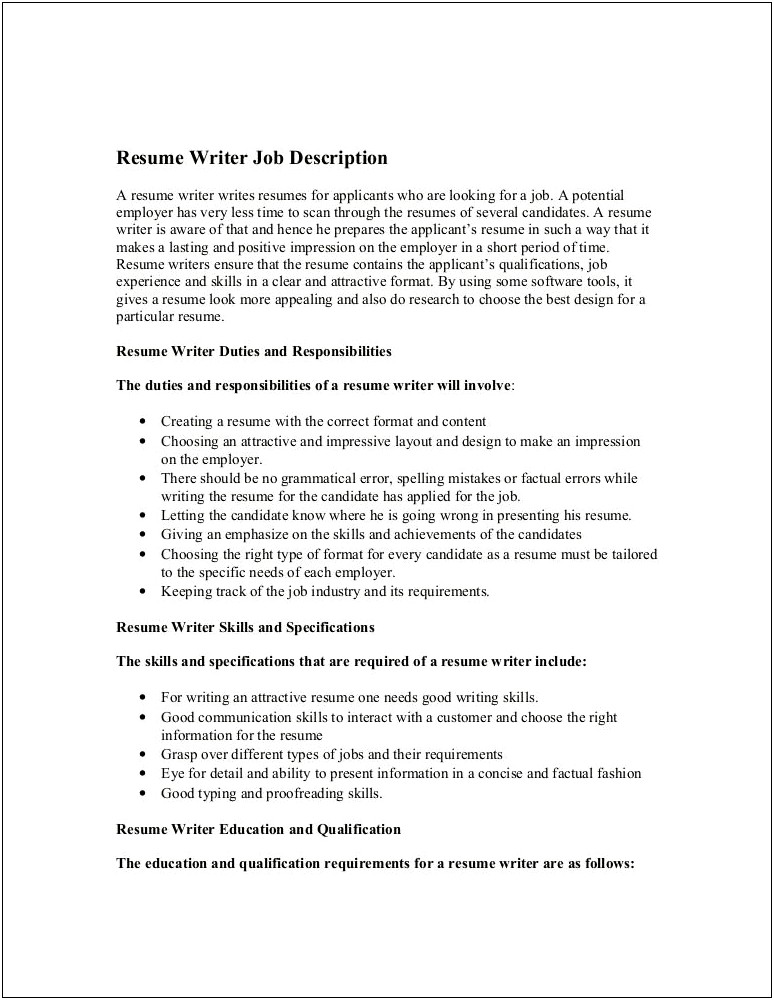 Writing Job Descriptions Best Practices For Resume